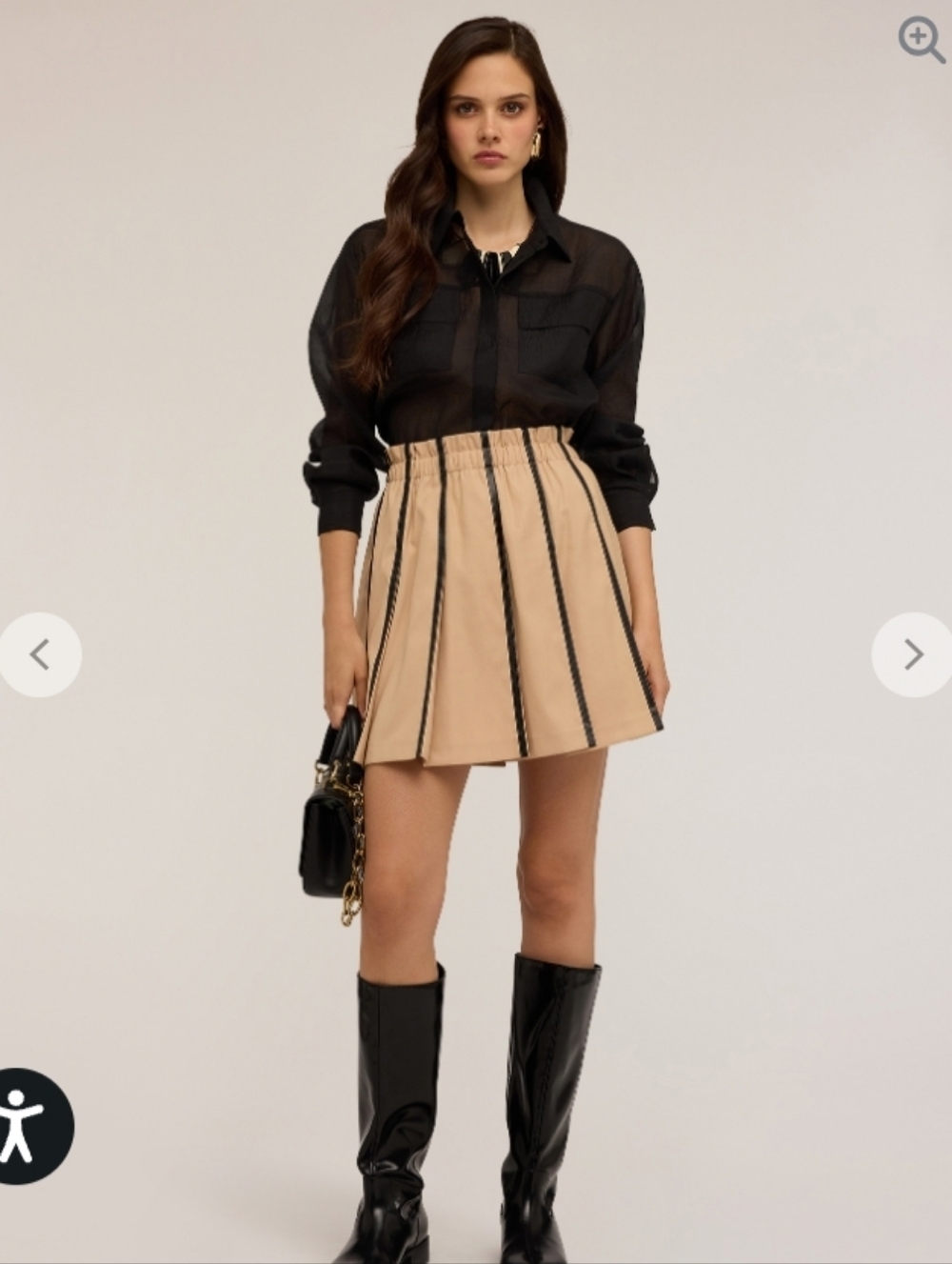 Motivi Pleated Skirt With Trimmings